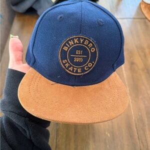 BinkyBro Skate Co. Kids Navy and Tan Snapback Hat